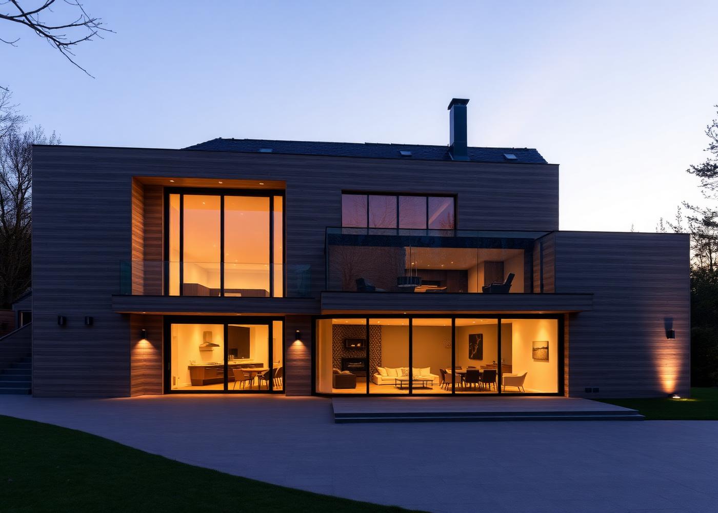 Villa contemporaine — façade complète